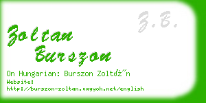 zoltan burszon business card